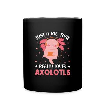 Axolotl Anime Cute Only One Child Kawaii Animal - Full Colour Mug - black - Front