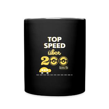 Top Speed über 200km/h - Tasse einfarbig - Schwarz - Vorne