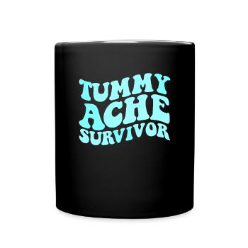 Bauchschmerz �berlebender Magenschmerz lustiger Ba - Tasse einfarbig - Schwarz - Vorne