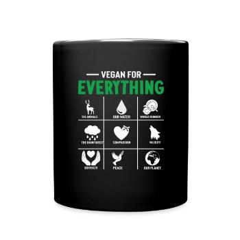 Tierschützer Veganer Vegetarier Tierliebhaber Tier - Tasse einfarbig - Schwarz - Vorne