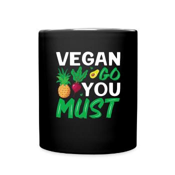Tierschützer Veganer Vegetarier Tierliebhaber Tier - Tasse einfarbig - Schwarz - Vorne