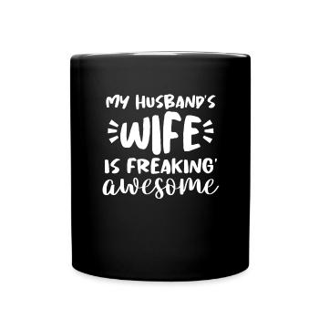 Femme dictons drôles disant sarcasme mari - Mug uni - noir - Devant