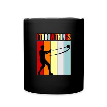 I throw things hammer throw - Full Colour Mug - black - Front