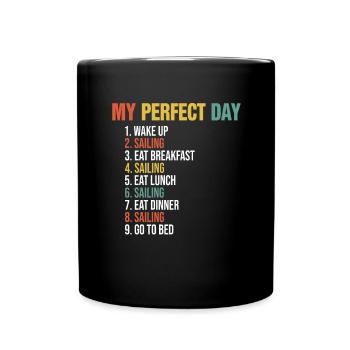 Segeln Segelboot Segler Skipper Geschenk - Tasse einfarbig - Schwarz - Vorne