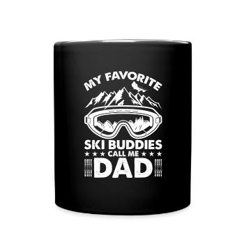 Ski Father Downhill Mountains Ski Sport Skis Skiing - Full Colour Mug - black - Front