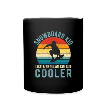 Snowboard Winter Ski Hut Child Snow Snowboarder - Full Colour Mug - black - Front
