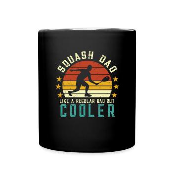 Squash Spieler Squashen Squashball Schläger Vater - Tasse einfarbig - Schwarz - Vorne