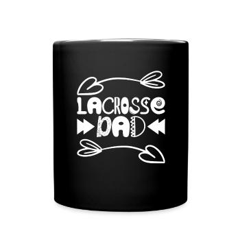 Lacrosse Father Game Sport Papa Racket Player - Full Colour Mug - black - Front