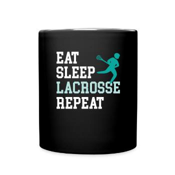 Lacrosse Spieler spielen Lacrosse Relax Lacrosse - Tasse einfarbig - Schwarz - Vorne