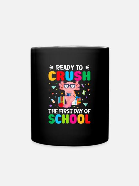 Bereit, Den Ersten Schultag Zu Überstehen - Tasse einfarbig - Schwarz