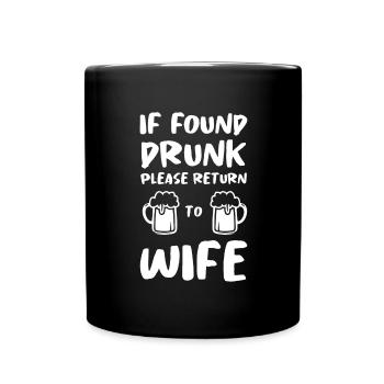 femme drôles paroles dire sarcasme mari - Mug uni - noir - Devant