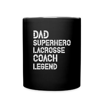 Lacrosse Father Game Sport Papa Racket Player - Full Colour Mug - black - Front