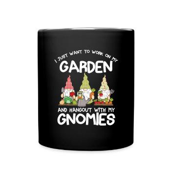 Garten Gartenzwerg Gärtner Gärtnern Gartenarbeit - Tasse einfarbig - Schwarz - Vorne