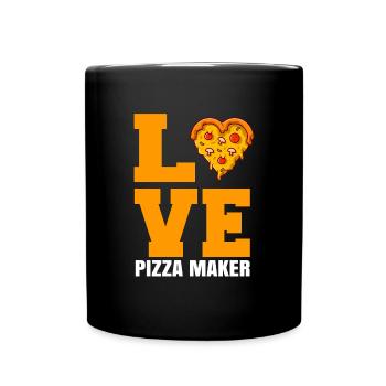 Pizza Maker Pizza Love - Full Colour Mug - black - Front