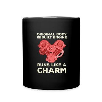 Herz Operation Geschenk - Tasse einfarbig - Schwarz - Vorne