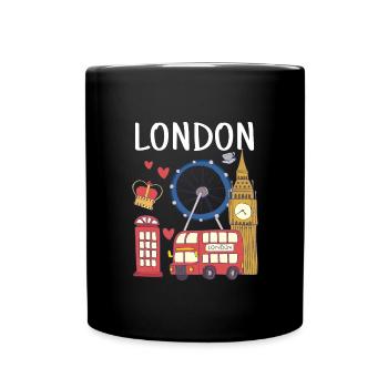 London - Tasse einfarbig - Schwarz - Vorne