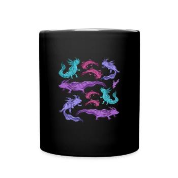 Axolotl Awesome Cute Salamander Kawaii Tier Kunst - Tasse einfarbig - Schwarz - Vorne