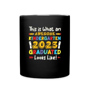 Kindergarten 2023 Abschluss Kita-Abschluss 2023 - Tasse einfarbig - Schwarz - Vorne