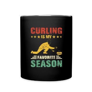 Curling Player Stick Shooting Curling Gift - Full Colour Mug - black - Front