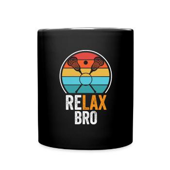 Lacrosse Spieler spielen Lacrosse Relax Lacrosse - Tasse einfarbig - Schwarz - Vorne