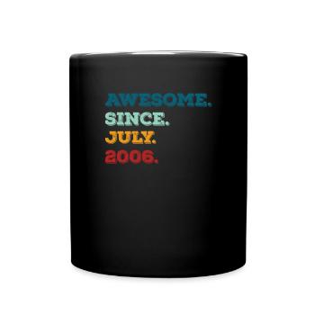 Juli 2006 - Geburtstag im Juli - Tasse einfarbig - Schwarz - Vorne