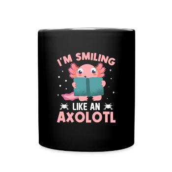 Doux sourire comme un axolotl - Mug uni - noir - Devant