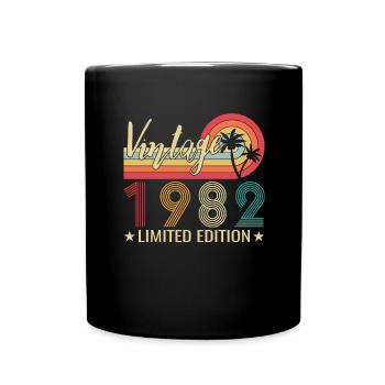 Jahrgang 1982 geboren Retro 1982 Geburtstag - Tasse einfarbig - Schwarz - Vorne