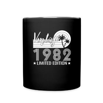 Jahrgang 1982 geboren Retro 1982 Geburtstag - Tasse einfarbig - Schwarz - Vorne