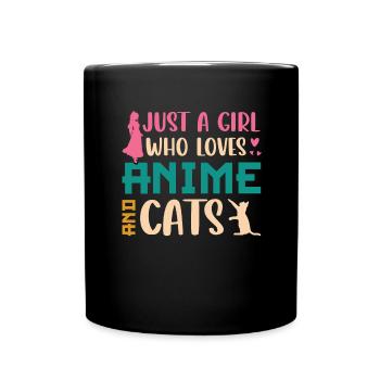 ANIME CATS Girls - Full Colour Mug - black - Front