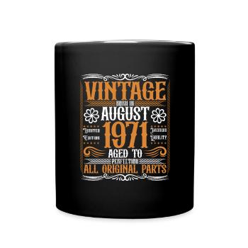 1971 August Birthday Legends werden 1971 geboren - Tasse einfarbig - Schwarz - Vorne