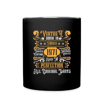 1971 March Birthday Legend - Full Colour Mug - black - Front
