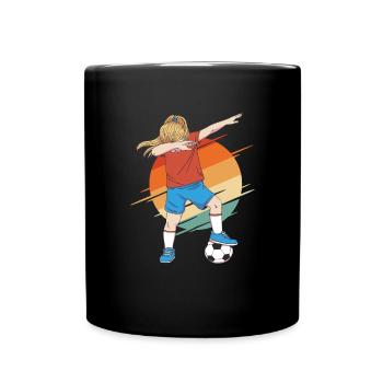 Frauenfußball - Tasse einfarbig - Schwarz - Vorne
