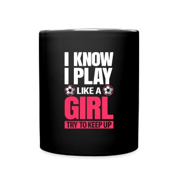 Frauenfußball - Tasse einfarbig - Schwarz - Vorne