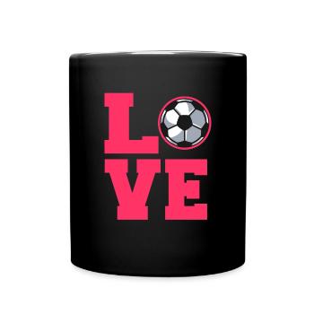 Frauenfußball - Tasse einfarbig - Schwarz - Vorne
