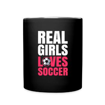 Frauenfußball - Tasse einfarbig - Schwarz - Vorne