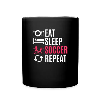 Frauenfußball - Tasse einfarbig - Schwarz - Vorne