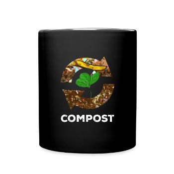 Kompost Würmer Geschenk - Tasse einfarbig - Schwarz - Vorne