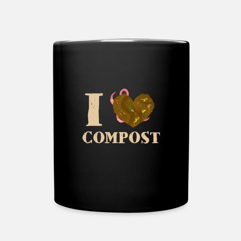 Kompost Würmer Geschenk - Tasse einfarbig - Schwarz