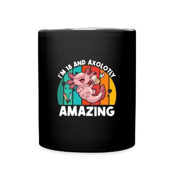 Ich Bin 18 Jahre Alt Und Finde Es Toll, Bier Zu - Tasse einfarbig - Schwarz - Vorne