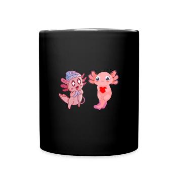 Axolotls Ist Mein Geisttier Herz Geteilt Axolotls - Tasse einfarbig - Schwarz - Vorne