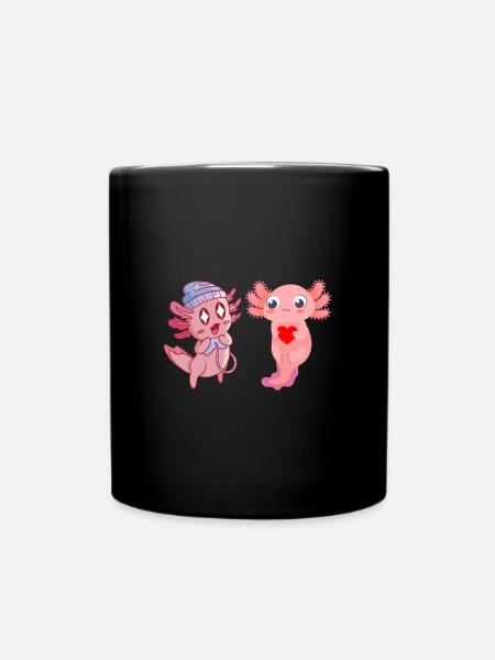 Axolotls Ist Mein Geisttier Herz Geteilt Axolotls - Tasse einfarbig - Schwarz