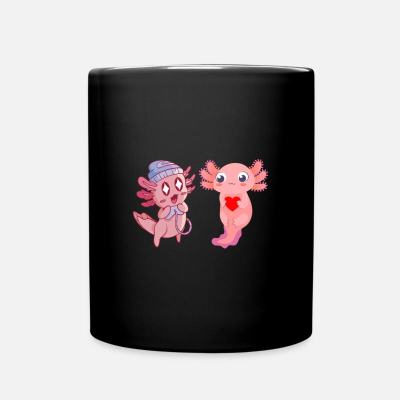 Axolotls Ist Mein Geisttier Herz Geteilt Axolotls - Tasse einfarbig - Schwarz