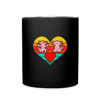 Axolotl est mon animal coeur divisé axolotls - Mug uni - noir - Devant