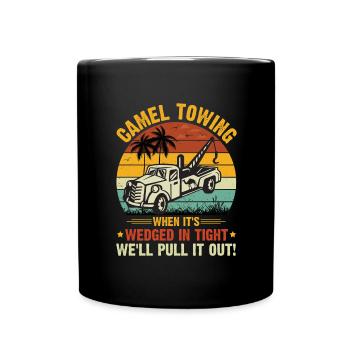 Cool Cartoon Camel Towing - Full Colour Mug - black - Front