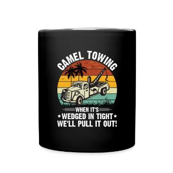 Cool Cartoon Camel Towing - Full Colour Mug - black - Front