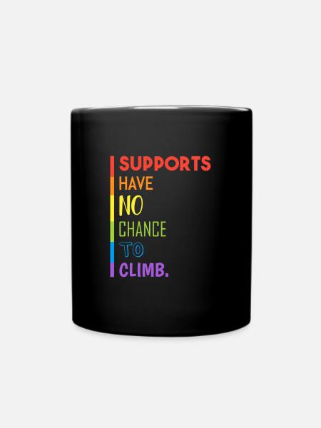 Supports cannot climb - Full Colour Mug - black