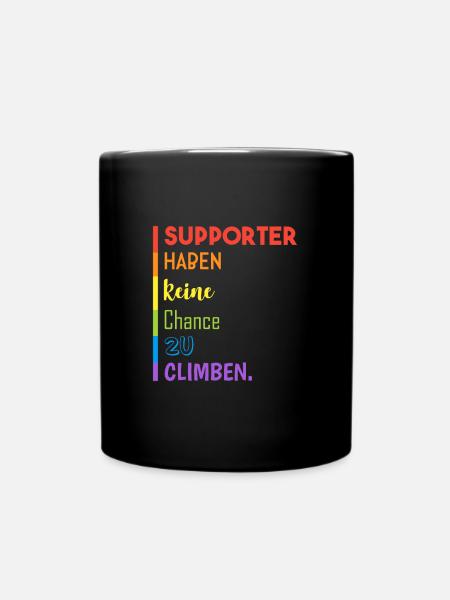 Supporter können nicht climben - Tasse einfarbig - Schwarz