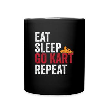 Racing Go-Kart Go-Kart Racing Driver Kart Kart Driver - Full Colour Mug - black - Front
