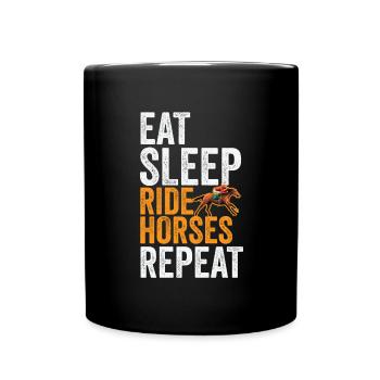 Équitation Cavalier Chevaux Fille Drôle - Mug uni - noir - Devant