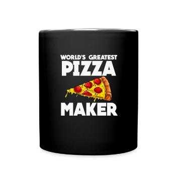 Pizza - Tasse einfarbig - Schwarz - Vorne